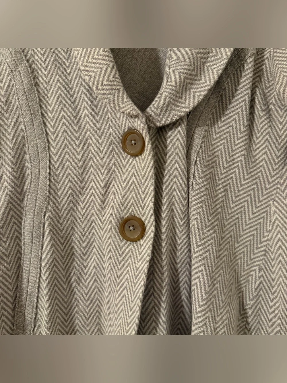 Anthropologie Rosie Neira Herringbone Knit Blazer 88% Cotton Size Large